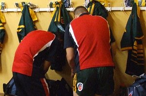 AIS players in dressing room b4 game 1 