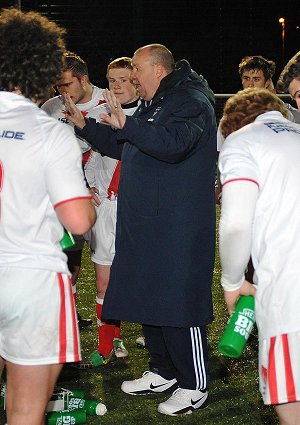 Lions coach Kevin Lockett talk to his boyz against the AIS 