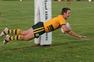 Chanse Burgess dives in for a great AIS team Try in the 1st game of the NZ tour (Photo : Bill Phillips / DiGiSPORT / OurFootyMedia)