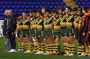 AIS Team line up before the 1st game against the England Academy Under 17's 
