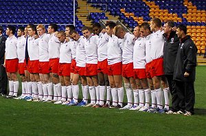 England Academy Under 17's Team line up before the 1st game against the the AIS 