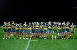 ARL/AIS boys line up before the 2nd Test Vs England Academy 