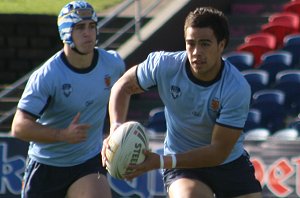 Kane Gillies runs the ball into the game - ASSRL Championship Play Off NSWCHS v NSWCIS aCTion (Photo's : ourfootymedia)