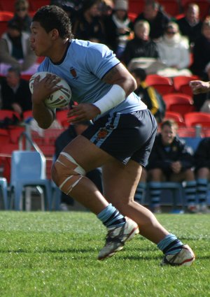 Rodney Moefaauo runs up the field - ASSRL Championship Play Off NSWCHS v NSWCIS aCTion (Photo's : ourfootymedia)
