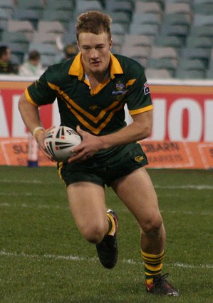 Aaron Whitechurch on the charge - Australian Schoolboys v GBC YOUNG LIONS 1st Test ACTION (Photo's : ourfootymedia)