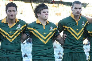 Joey Leilua, Jake Finn & Cheyse Blair - ASSRL & GBCL FIRST TEST 2009 (Photo's : steve montgomery / ourfooty media)