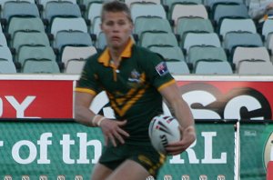 Jacob Miller looking a little fuzzy - Australian Schoolboys v GBC YOUNG LIONS 1st Test ACTION (Photo's : ourfootymedia)