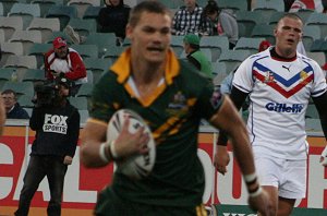 Cheyse Blair heads to the tryline - Australian Schoolboys v GBC YOUNG LIONS 1st Test ACTION (Photo's : ourfootymedia)