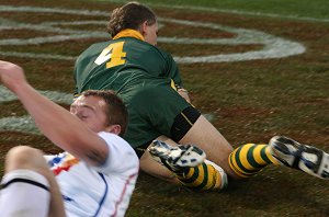 Cheyse Blair scores a try - Australian Schoolboys v GBC YOUNG LIONS 1st Test ACTION (Photo's : ourfootymedia)