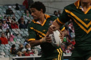 Maiple Morseu on the fly - Australian Schoolboys v GBC YOUNG LIONS 1st Test ACTION (Photo's : ourfootymedia)