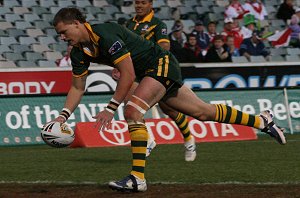 Cheyse Blair scores for the Aussies - Australian Schoolboys v GBC YOUNG LIONS 1st Test ACTION (Photo's : ourfootymedia)