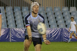 Charly Runciman passes the footy against the Great Britian Community Lions last year at Shark Park (Photo : ourfootymedia)