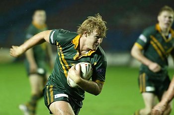 Aiden TOLMAN gains plenty of meters against the England Academy  ( Exclusive OFT Photo :OFT / RLPhotos.com  - Maurice JONES )