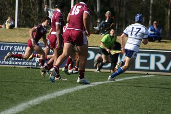 Sam Harrold scores - ASSRL Championship Final - Queensland Schoolboys v NSW CCC action (Photo's : OurFootyMedia)