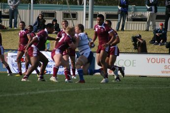 Sam Harrold scores - ASSRL Championship Final - Queensland Schoolboys v NSW CCC action (Photo's : OurFootyMedia)