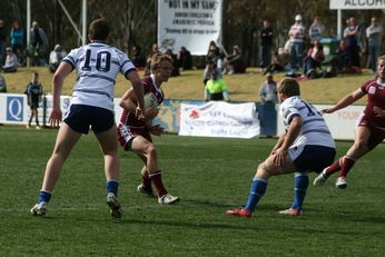 Sam Harrold scores - ASSRL Championship Final - Queensland Schoolboys v NSW CCC action (Photo's : OurFootyMedia)
