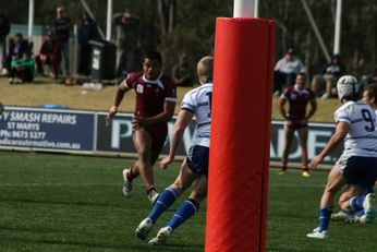 Sam Harrold scores - ASSRL Championship Final - Queensland Schoolboys v NSW CCC action (Photo's : OurFootyMedia)