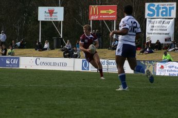 Sam Harrold scores - ASSRL Championship Final - Queensland Schoolboys v NSW CCC action (Photo's : OurFootyMedia)