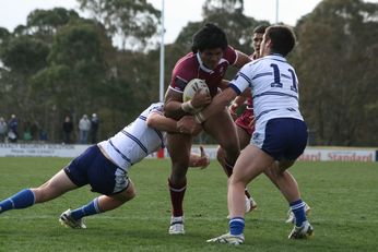 Sam Harrold scores - ASSRL Championship Final - Queensland Schoolboys v NSW CCC action (Photo's : OurFootyMedia)