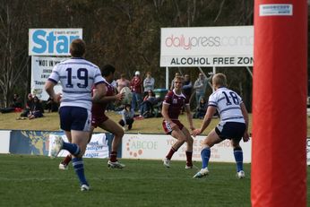 Sam Harrold scores - ASSRL Championship Final - Queensland Schoolboys v NSW CCC action (Photo's : OurFootyMedia)