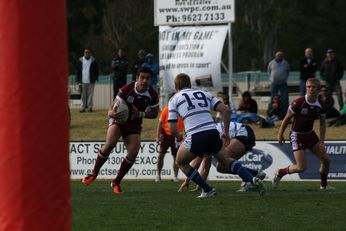 Sam Harrold scores - ASSRL Championship Final - Queensland Schoolboys v NSW CCC action (Photo's : OurFootyMedia)