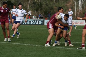 Sam Harrold scores - ASSRL Championship Final - Queensland Schoolboys v NSW CCC action (Photo's : OurFootyMedia)