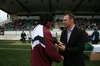 Andrew VELA recieves his QSSRL PLAYER of the Championship Trophy (Photo's : OurFootyMedia)