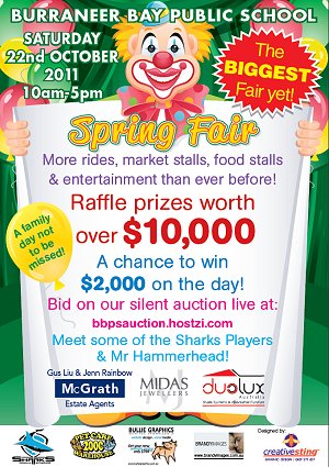 Burraneer Bay Public School is having a massive school fair in two weeks (22nd October) and we have a live online auction. 