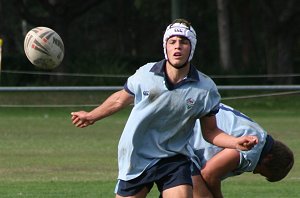 Luke Vascio with a long pass - Parramatta Eels Harold Matthews Cup Vs NSW CCC U 15's (Photo : ourfooty media)