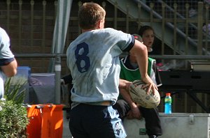 Zac Wedersweiler looks to unload at speed - Parramatta Eels Harold Matthews Cup Vs NSW CCC U 15's (Photo : ourfooty media)