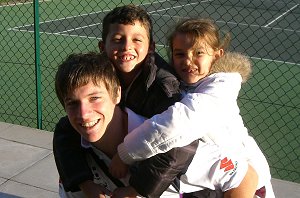Jack Hewitt with his cousins 