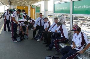 Mackay boys waiting at the train station
