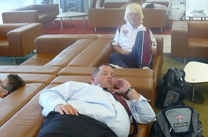 Coach Nathan Doyle pushes out a few ZZZZ's