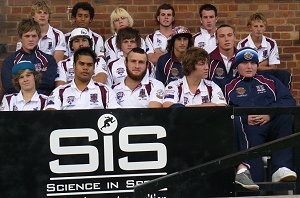 The Mackay boys pose on the St. Helens bench 