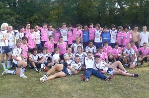Mackay HS & the Harlequins Academy after the game 