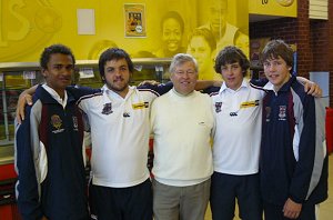 Beven, Shane, Daniel and Dylan with Castleford High Govenor and Castleford Tigers Director Bill Clift 
