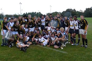 Tough game but good friends - Castleford High and Mackay High after the game 