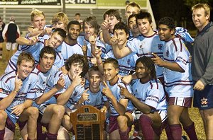 Marmin Barba (front row second from right) with Mackay High Rugby League Academy district champions 2007