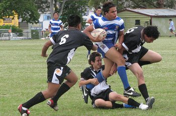 Josh Civoniceva runs the ball for Redcliffe SHS